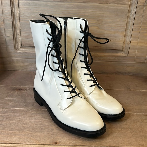 Steve Madden Shoes - Steve Madden: Brant Lace-Up Boot White Leather in Size 8.5